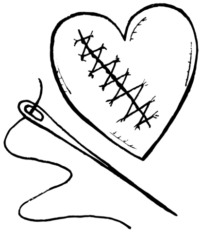 Mended Heart Coloring Page